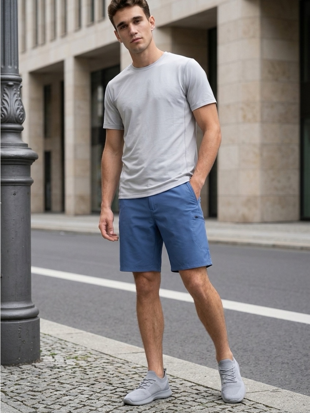 EUC ZeroXposur Men’s Blue Flat Front 10” Shorts - Size 38”